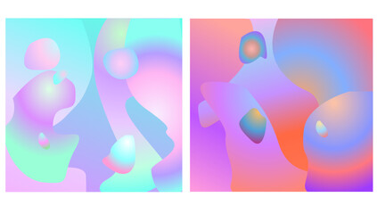 set of abstract illustration pastel colored backgrounds for wallpaper and decoration