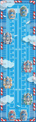 Boat racing. A board game. View from above. Vector illustration. 