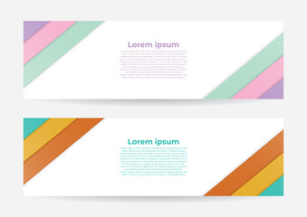 Naklejka premium set of colorful papercut banner template