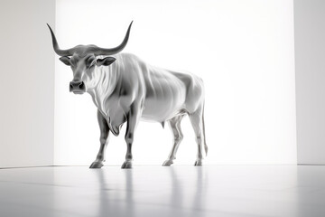Obraz premium bull isolated on white