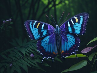 Fototapeta na wymiar butterfly in the forest flying. 