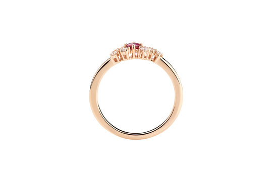 Metal Ring with Topaz and Diamonds including clipping path

