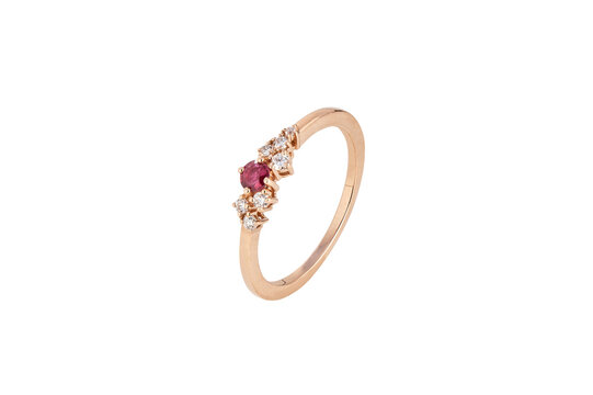 Metal Ring with Topaz and Diamonds including clipping path
