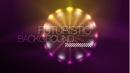 Circles with bright neon shiny light effects, abstract background wallpaper design