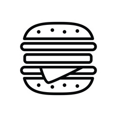 Fast food hamburger vector icon