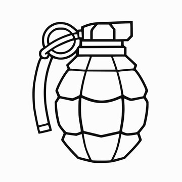 hand grenade line vector illustration