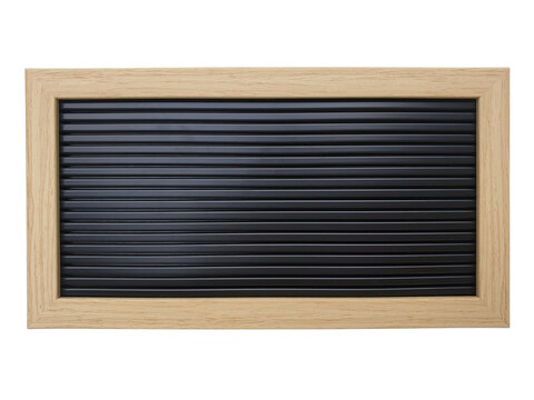 Classic changeable letter board isolated on white background with clipping path. Wooden horizontal frame. Blank board for quotes, notes or messages. Letterboard for plastic letters.