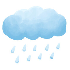 Clouds are raining in the sky.