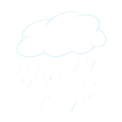Clouds are raining in the sky.