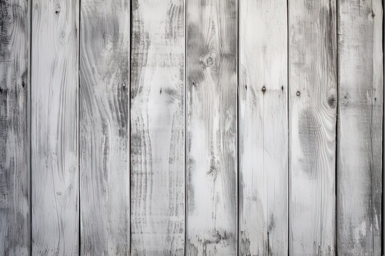 white wood texture background, old vintage white wood background, Vintage white wood background - Old weathered wooden plank painted in white color, Generative Ai