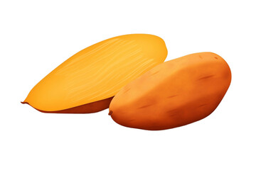  3D Sweet Potato on Transparent Background  