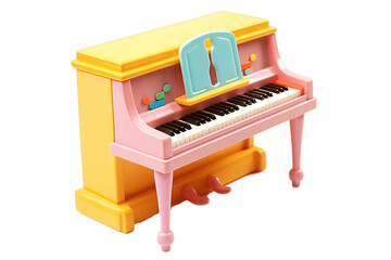  3D Toy Piano on Transparent Background