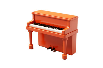 Harmonious Melody Isolated 3D Toy Piano Illustration on Clear Background. Generative AI