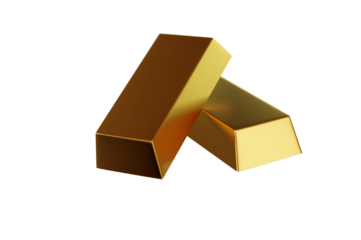 3D Illustration , Two Gold bars . Banking business concept.