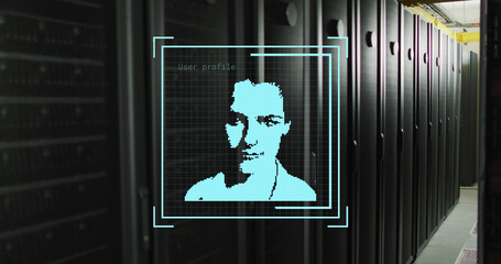 Composite of biometric photo and data processing over computer servers