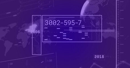 Composite of numbers and data processing over globe