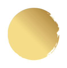 Golden grunge circle and brushes. Gold paints. Vector illustration.