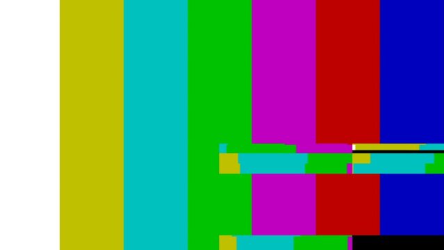 No signal.Not working, Distortions and Interferences on the TV screen. Color frame to customize the colors of the TV.Looped endless video..
