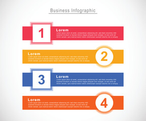 Box and Circular Infographic with steps multicolor design. Infographic design vector. timeline infographic step