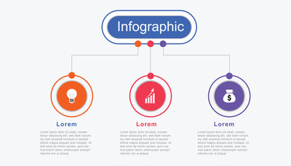 business infographic template with icons and 3 options or steps. Infographics for business concept. used for presentations banner, process diagram, flow chart, info graph