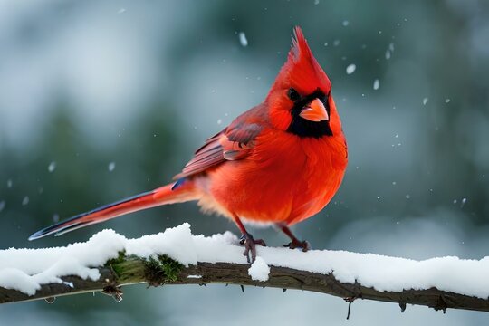 cardinal on snow generated ai