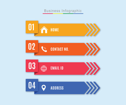 Business infographic template with icons and 4 steps. used for workflow layout, diagrams, web design