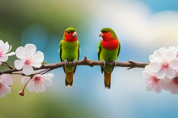 couple of parrots generated ai