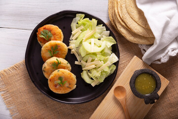 Potato pancakes, a very popular homemade dish in many countries, in traditional Mexican cuisine they are known as 