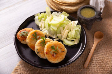 Potato pancakes, a very popular homemade dish in many countries, in traditional Mexican cuisine they are known as 