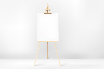 Wooden easel with empty paperboard for your text