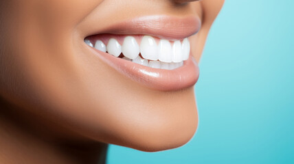 Fototapeta premium A Beautiful Girl Closeup Shot of her teeth. AI Generated