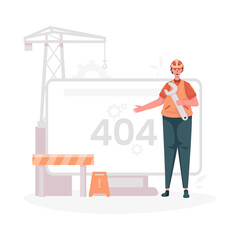 Error 404 site under maintenance illustration for website warning page