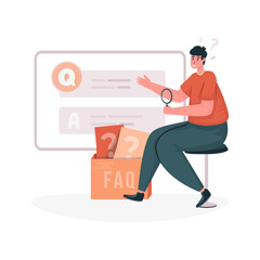 Online question illustration for FAQ website page