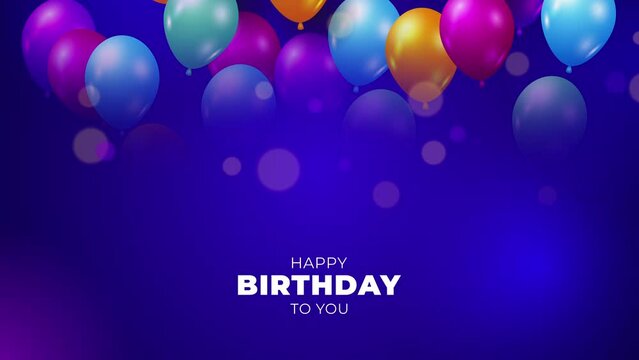 Flat style happy birthday balloons and confetti background