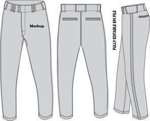 Men Baseball Pant Mock ups