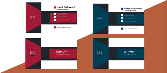modern business card template for your company. rectangle shape design
