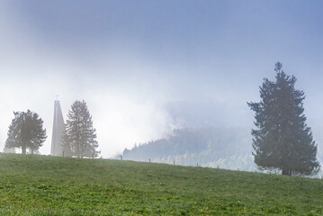 misty morning in the mountains