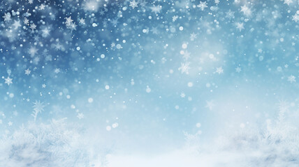 Fototapeta premium Banner with empty snowy background a lot of copy space. AI Generated