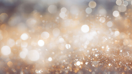 Glitter White bokeh texture. AI Generated