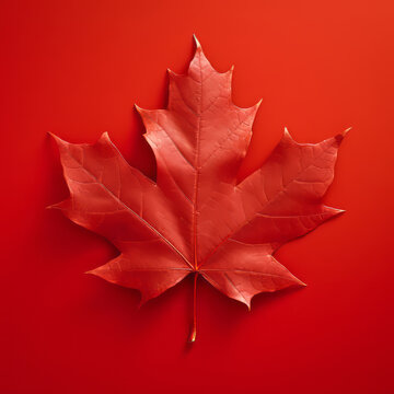 maple leaf on a red background . AI Generated
