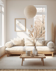 Scandinavian style living room. AI Generated