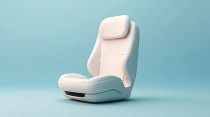 White car seat model with solid color background, simple, Clean background. AI Generated - obrazy, fototapety, plakaty