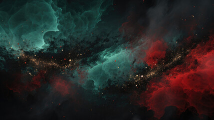 A christmas background made of green and red with black as the primary color