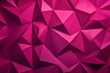 Fototapeta premium Pink Polygonal Surface with Triangular Pyramids. . AI Generated