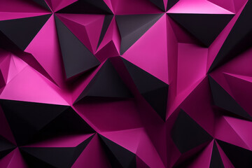 Obraz premium Pink Polygonal Surface with Triangular Pyramids. . AI Generated