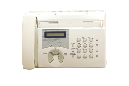 fax equipment office for business work arrangement flat lay style 