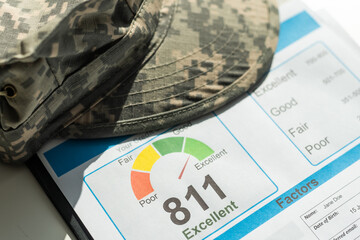 Business Analysis report with graph chart, glass and calculator for annual report
