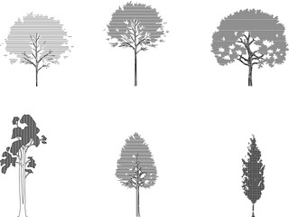 Fototapeta premium Vector sketch of plant and tree illustration for complete garden view from the front