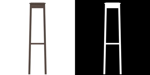 3D rendering illustration of a wooden pedestal
