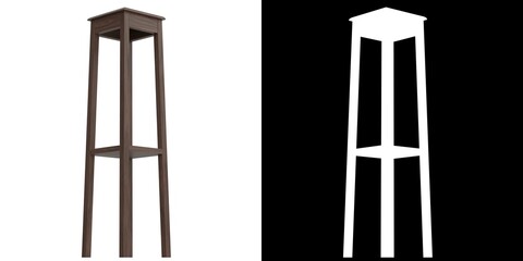 3D rendering illustration of a wooden pedestal
